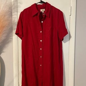 Talbots! Red Linen Dress, Size 14W